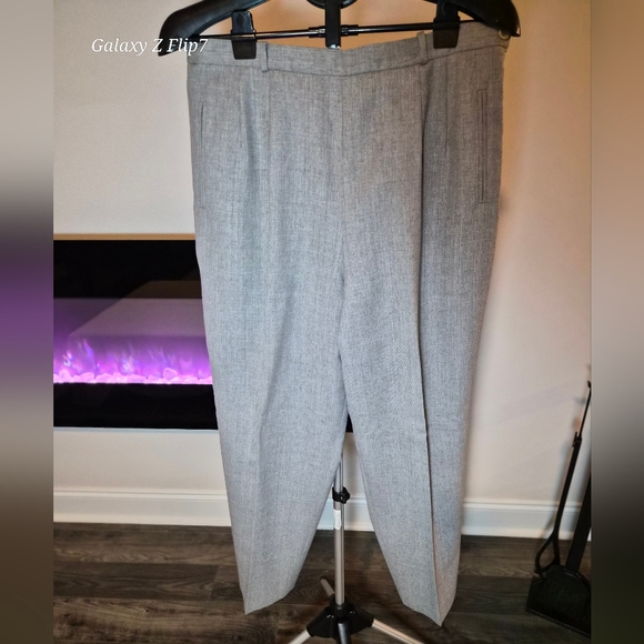 Talbots Pants - Talbots Petites Grey 100% Wool Straight Leg Trousers - Size 16P